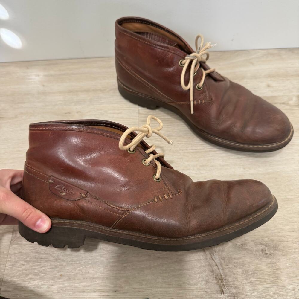 Clarks Men's Montacute Duke Chukka Boots Brown Leather 26103252 Size 9